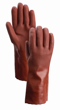 GLOVE PVC RUST DOUBLE;DIP GAUNTLET SF COTTON - Latex, Supported